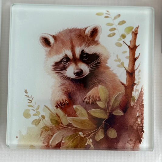 Raccoon Glass Coaster